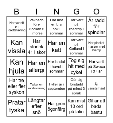 Mingelbingo Card