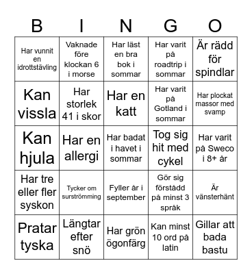 Mingelbingo Card