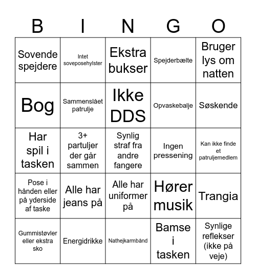 Nathejk Bingo Card