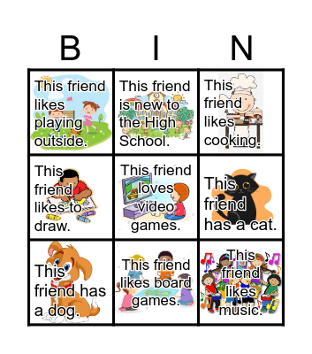 Find a Friend BINGO Card