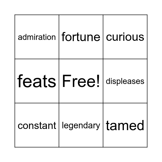 Domain 1 Review Bingo Card
