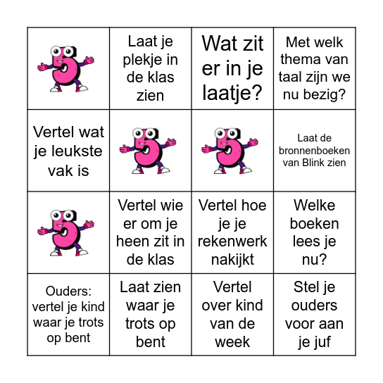 Groep 5 Bingo Card