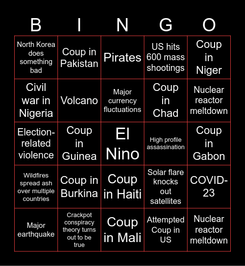 WAAGD 2023 Bingo Card