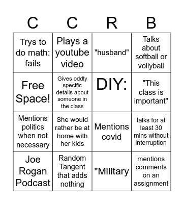 Davis Bingo! Bingo Card