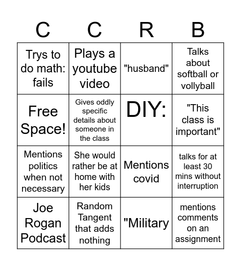 Davis Bingo! Bingo Card