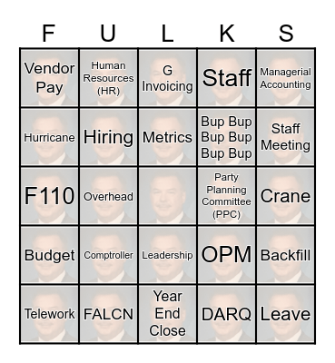 Comptroller Buzzword Bingo! Bingo Card