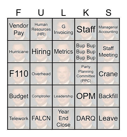 Comptroller Buzzword Bingo! Bingo Card