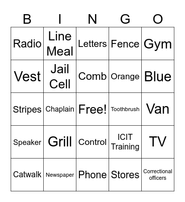 Corrections Week BINGO! Bingo Card