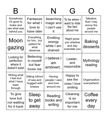 Flowers Bingo Card