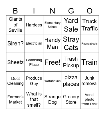 Sevillians from Seville Bingo Card