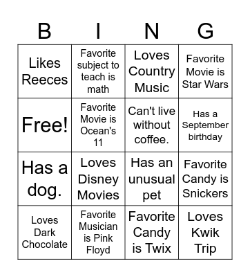 Get To Know Roosevelt Staff! Bingo Card