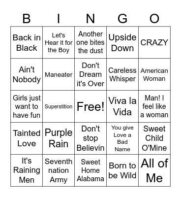 Songs You Should Know... Bingo Card