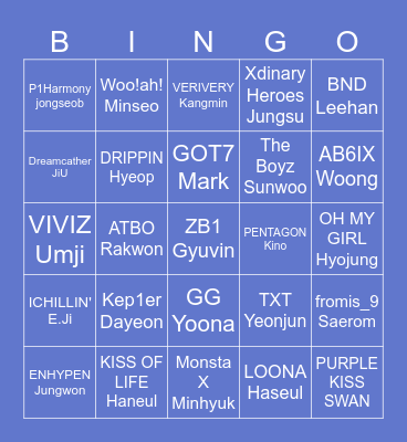 K-POP BINGO! Bingo Card