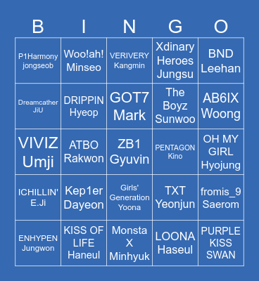 K-POP BINGO! Bingo Card