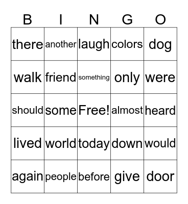 Sight Words- LEAD 21 Unit 6&7 Bingo Card