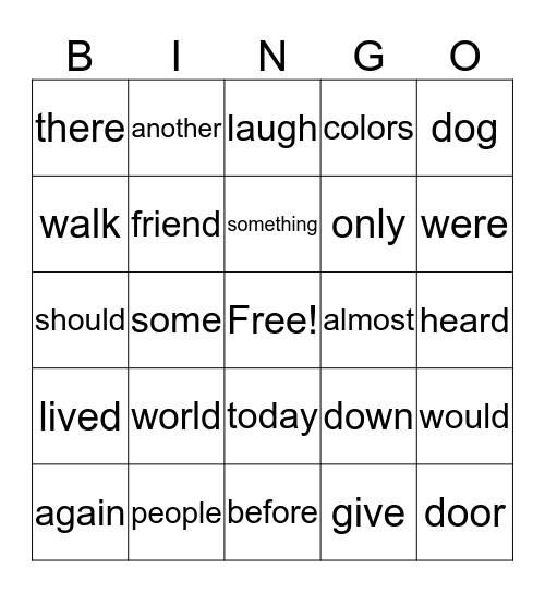 Sight Words- LEAD 21 Unit 6&7 Bingo Card