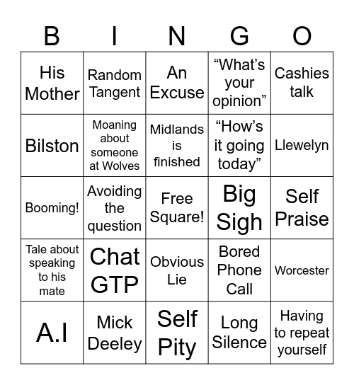 Homer Telephone Call Bingo! Bingo Card