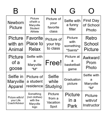 School Picture Bingo Card