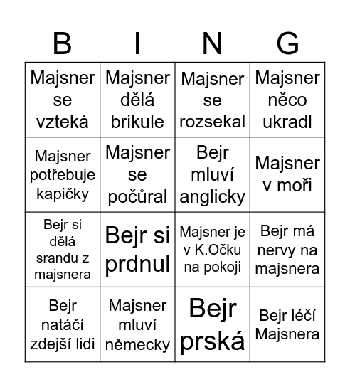 Majsner Bingo Card