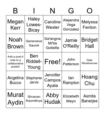 COLDEX Posters Bingo Card