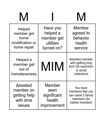 Bingo- Make it matter edition Bingo Card