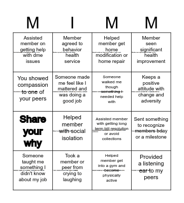 BINGO - Make It Matter Edition Bingo Card