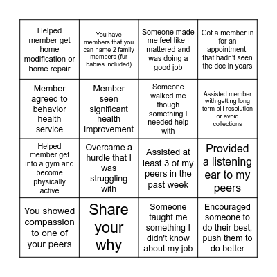 Bingo- Make It Matter Edition Bingo Card