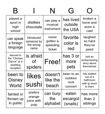 FIND SOMEONE WHO Bingo Card
