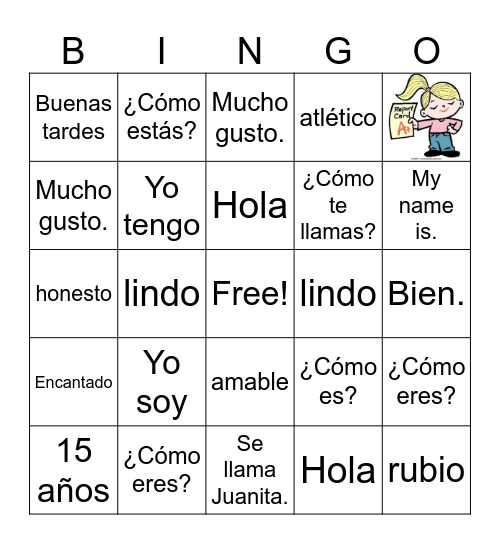 Spanish 2-Introducciones Bingo Card
