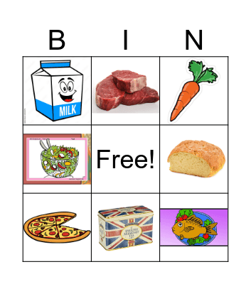 Food Bingo Card