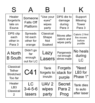 P12S Bingo Card