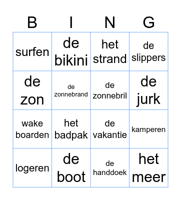 Zomer bingo van Bella en Naomi Bingo Card