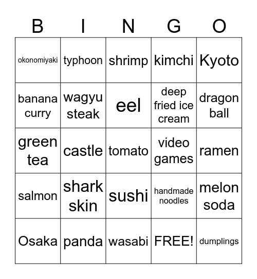 jOHN'S vACATION Bingo Card