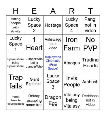 Lifesteal Bingo Card