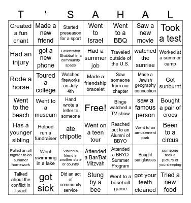 Welcome Back Bingo!!! Bingo Card