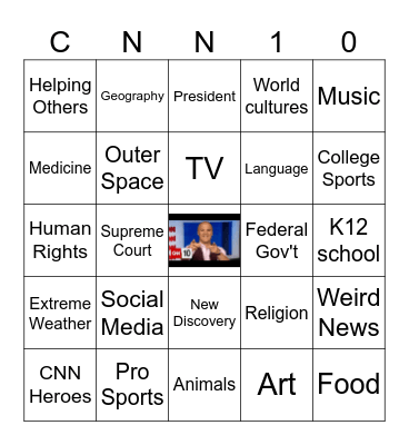 CNN 10 BINGO Card