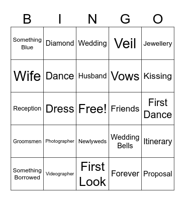 Baby Shower Bingo Card