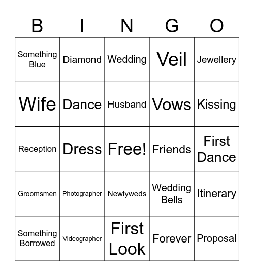 Baby Shower Bingo Card