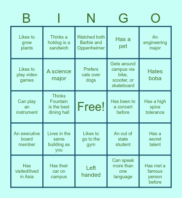 SASE GBM #1 Icebreaker Bingo Card