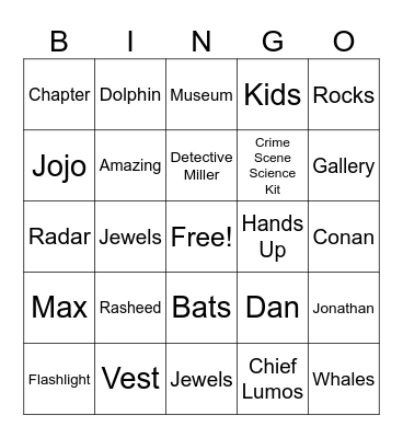 Mystery Force Book Six Bingo Card