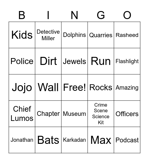 Mystery Force Book 6 Bingo Card