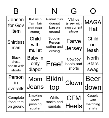 2023 State Fair Bingo Card