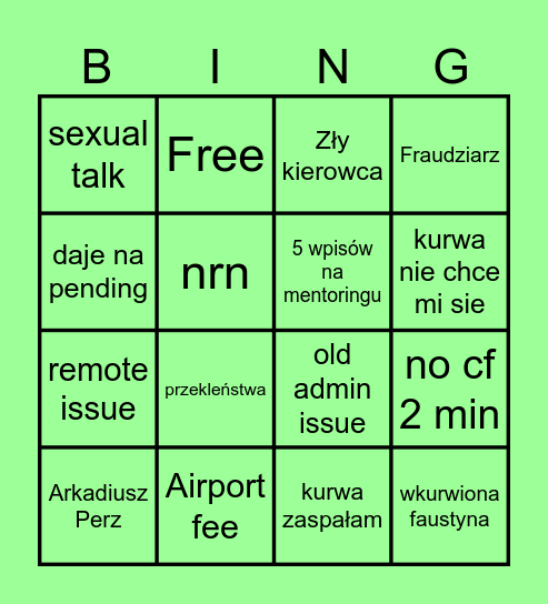 boltowanie bingo 2 Bingo Card
