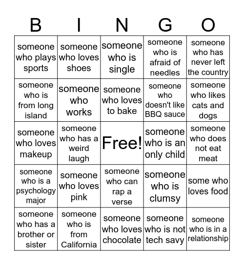 BINGO Card