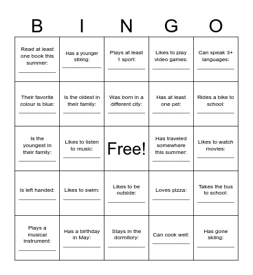 Find Someone Who... Bingo Card