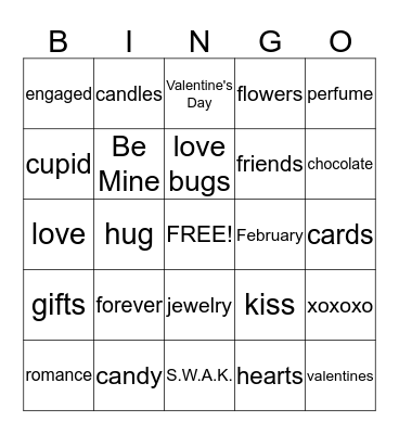 Valentine's Bingo Card