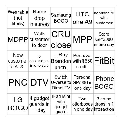 Spring Mobile Bingo Card