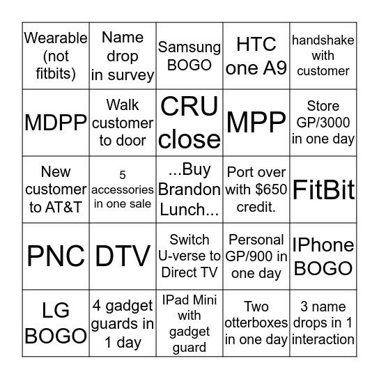 Spring Mobile Bingo Card