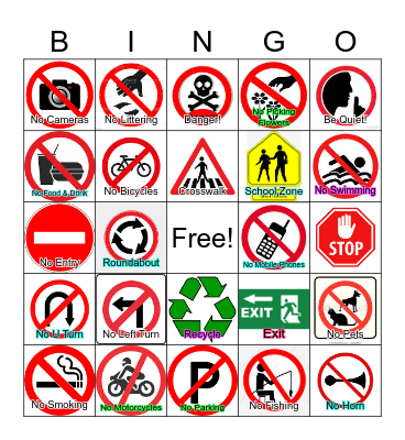 Signs Bingo Card