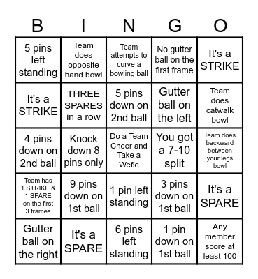 Tai Tai's, Let's Rock & Bowl! Bingo Card